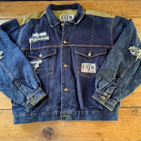 Vintage 1980's "Get Used" By Elie Distressed Jacket RN:71554 Sz. Large - Picture 1 of 9
